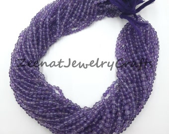 13" Strand Natural African Amethyst Smooth Round Balls Beads Handmade Plain Amethyst Gemstone Jewelry Making Crafts