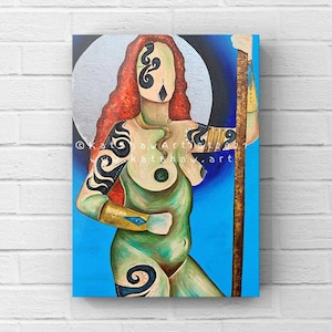 Andraste Canvas Print, glitter embellished