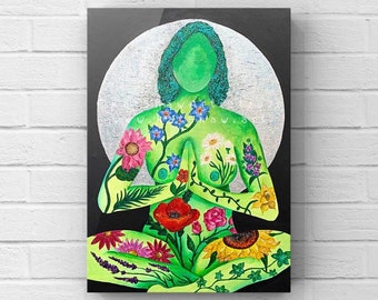 Canvas Print - GROWTH (Glitter Embellished) Empowering Goddess - 20x30cm or 30x40cm