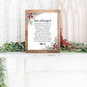 Hail and Blessed Advent Anticipation Prayer Printable - Instant Digital Download Printable - Catholic Advent Home Decor