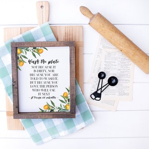 Wash the Plate Mother Teresa Quote Print - St Teresa of Calcutta quote printable - Catholic Home Decor Kitchen Instant Download