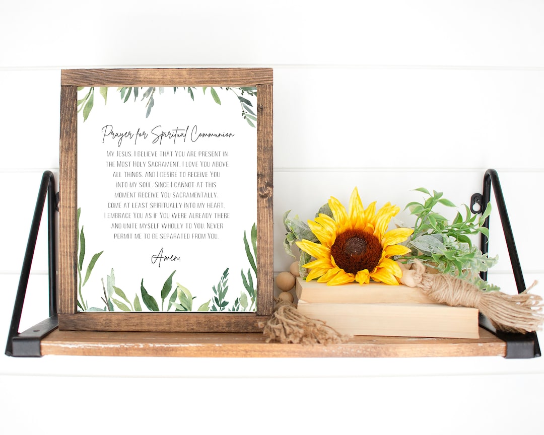 Act of Spiritual Communion Prayer Print - Catholic Prayer Printable ...