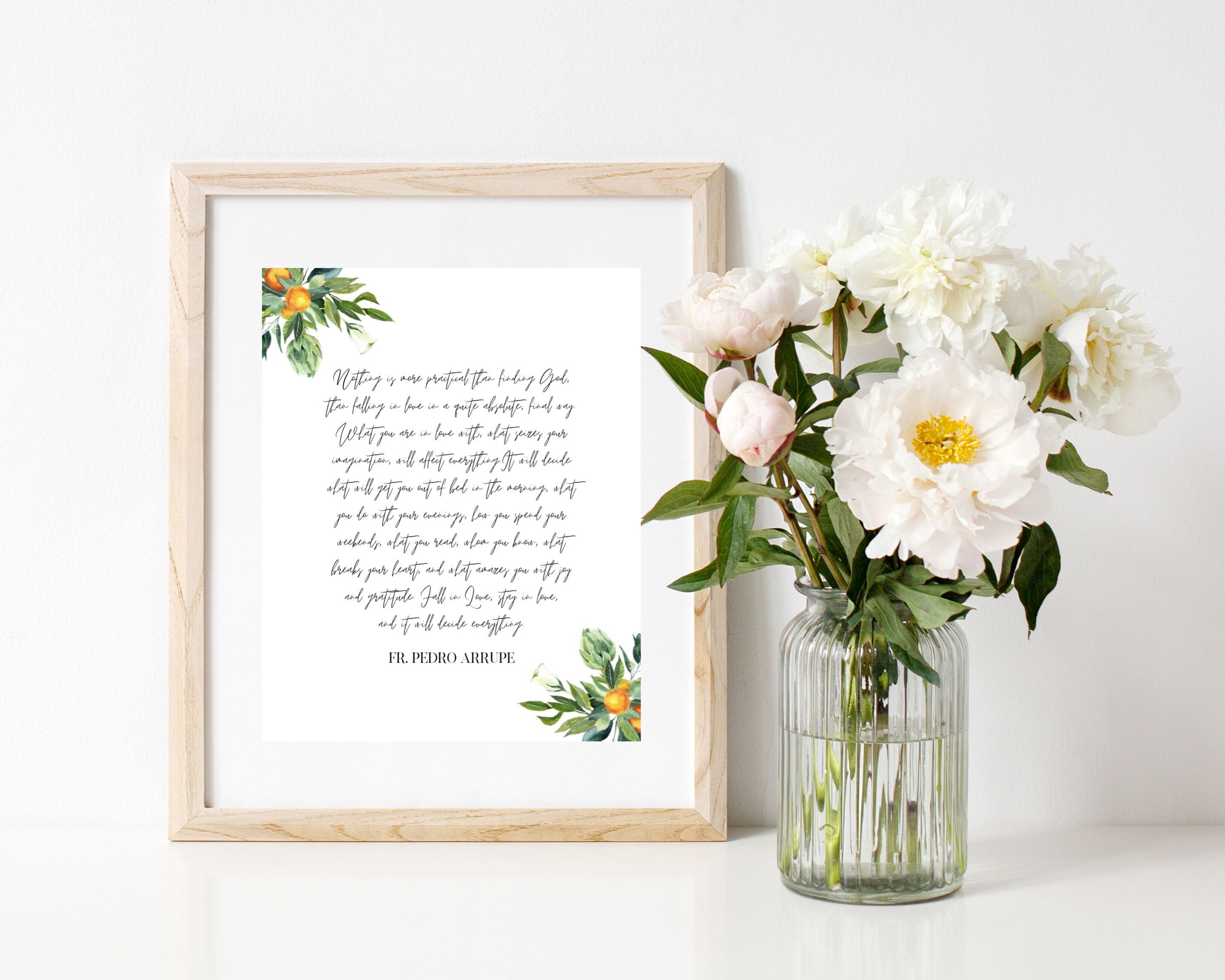 Fr. Pedro Arrupe Quote Print - Fall in Love Poem Prayer - Catholic