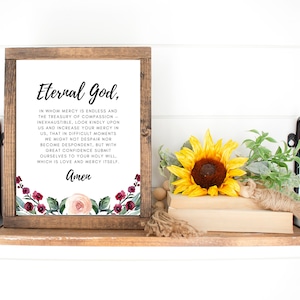 Divine Mercy Prayer Print - Catholic Prayer Printable Instant Download - Eternal God In Whom Mercy Is Endless