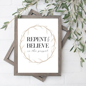 Repent and Believe In The Gospel Print - Catholic Lent Printable - Instant Download Print - Liturgical Living