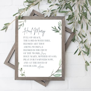 Hail Mary Prayer Digital Download Printable - Instant Download ...
