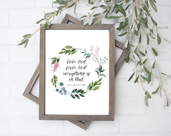 St. Clare Of Assisi Quote Printable - Catholic Saint Quote Printable - Instant Download Print