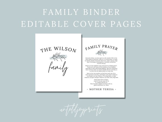 Untold Joy Family Binder Cover Pages Binder Cover The | Etsy