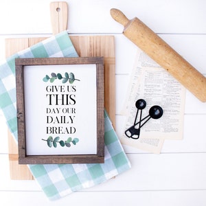 Donnez-nous ce jour notre pain quotidien Print - Our Father Kitchen & Dining Printable - Christian Kitchen Decor Téléchargement instantané