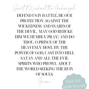 St. Michael Prayer Printable - Instant Download - Printable Catholic ...
