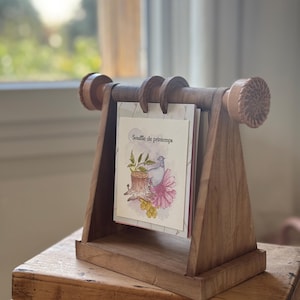 Rolodex bois - support cartes memorydex - fait main.