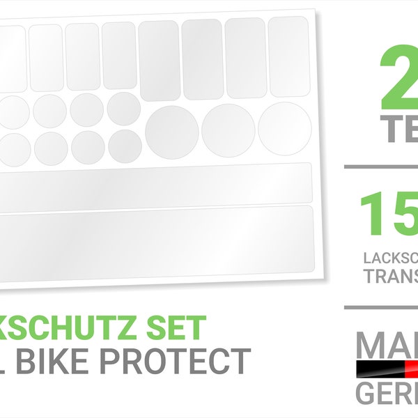 Rahmenschutz Set Fahrrad Transparent glänzend MTB BMX Schutzfolie Folie FS002