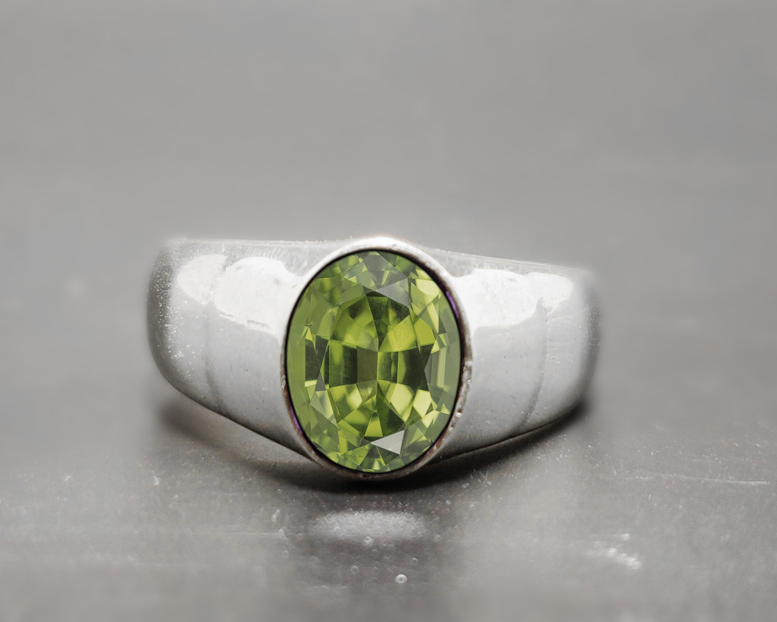Natural Peridot Ring men's ring Handmade Ring 925 Etsy