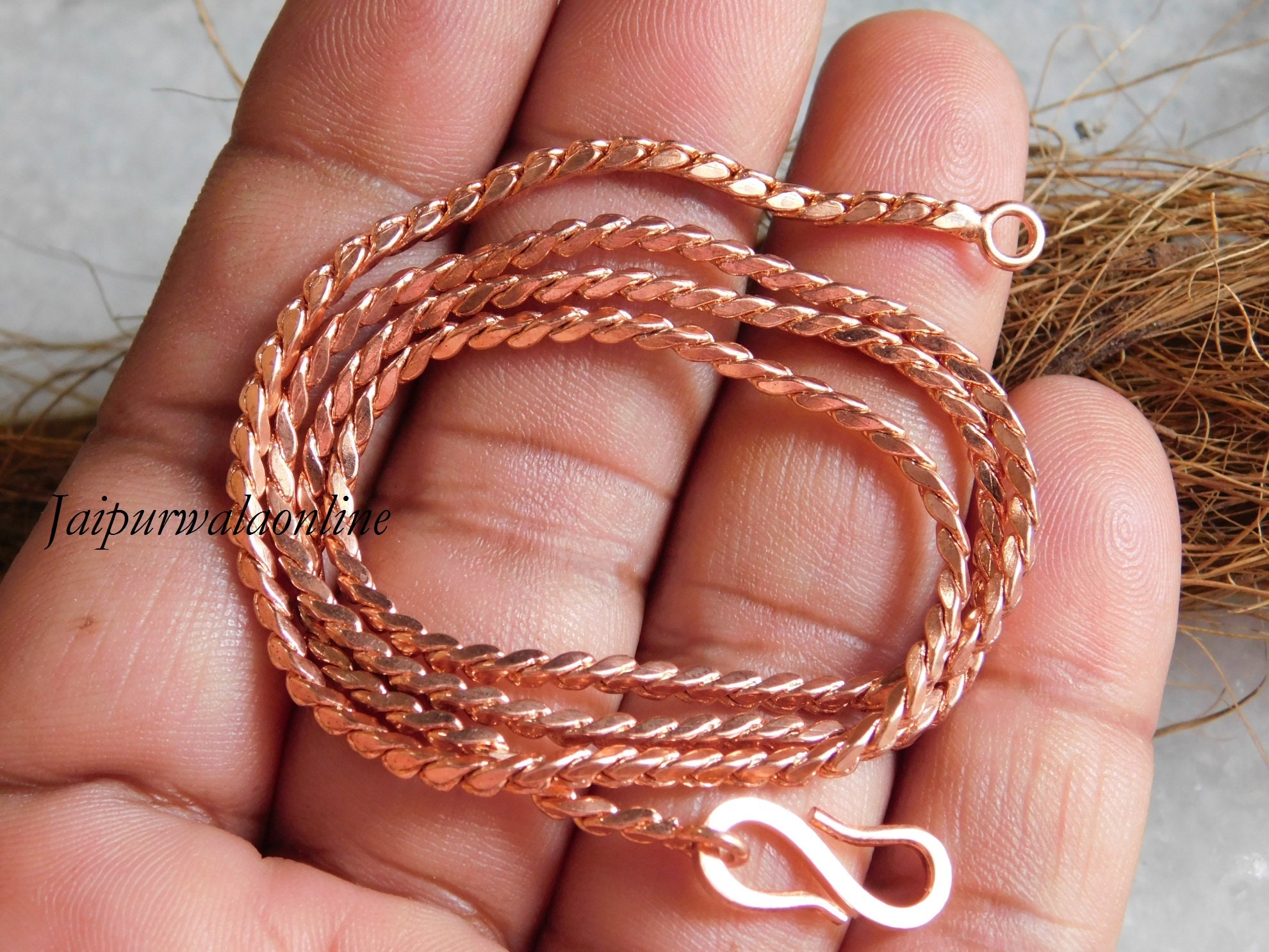 Men's Copper Chain Set Chunky 16mm Copper Cuban Curb Chain Set SET162 Solid  Copper 20 Inch Copper Necklace Matching Bracelet Chain