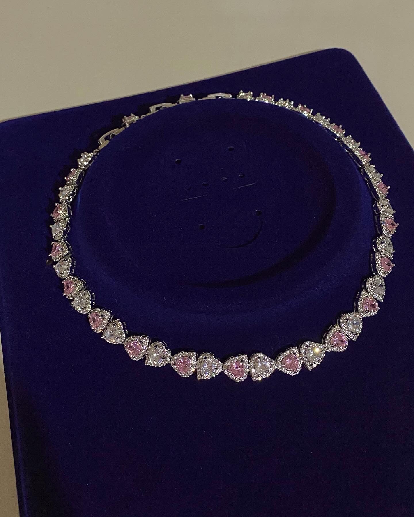 pandora necklace pink heart