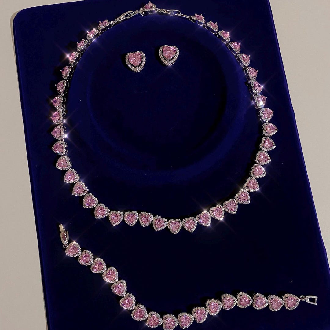 pandora necklace pink heart