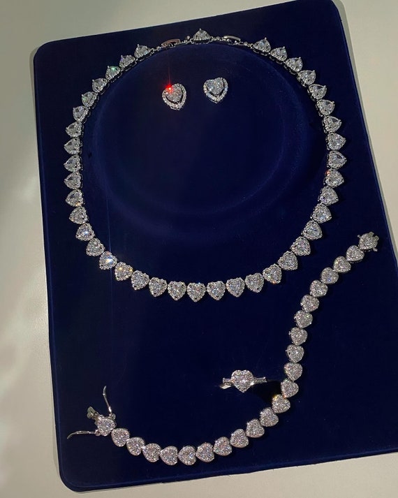 Pandora Set Pandora Heart Set Pandora White Necklace Bracelet and Earrings pandora Gift for Mother Gift for Girlfriend Etsy