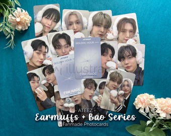ATEEZ PCs | FANMADE Earmuffs & Bao Photocards Series