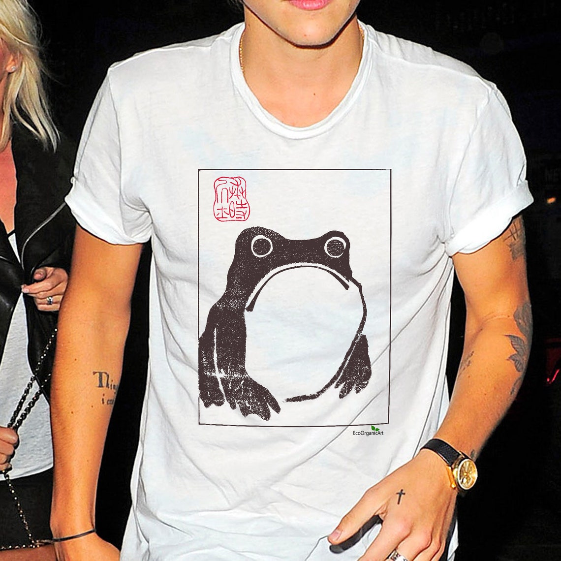 Ukiyo-e Frog T-shirt: Organic Cotton Japanese Art Tee - Foto 5