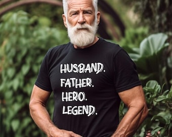 Ehemann Vater Held Legend T-Shirt, Geschenk für Papa, Bio-Baumwolle