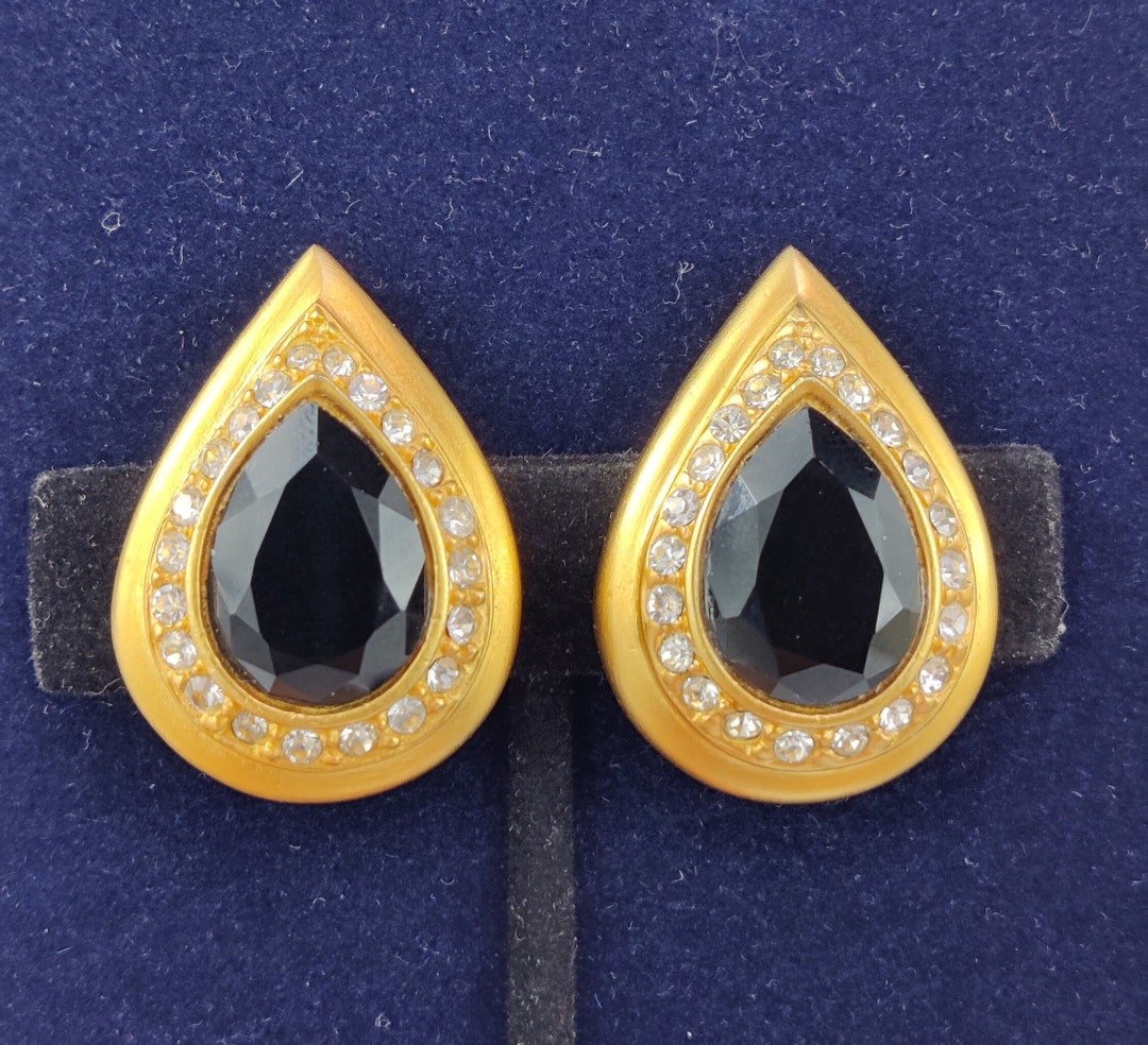 Vintage Earrings Clip on Earrings Large Earrings Etsy