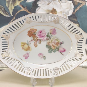 Decor Plate, GERMANY,  Pierced Porcelain Basket