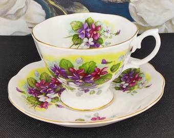 Vintage Tea Cup, ROYAL ALBERT, Tea Cup And Saucer, Sweet Violets