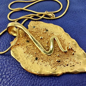 Vintage Necklace, GOLD LEAF, Designer Signed, Gift For Her