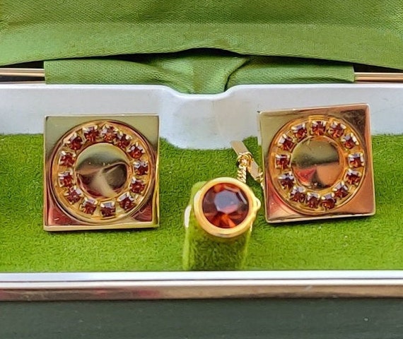 Vintage Cuff links, Tie Pin, Men's Accessories, D… - image 2