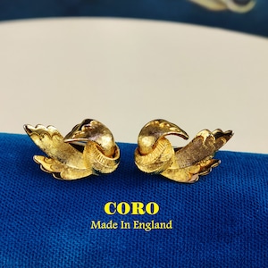Vintage Clip On Earrings,  Signed CORO, Made In England