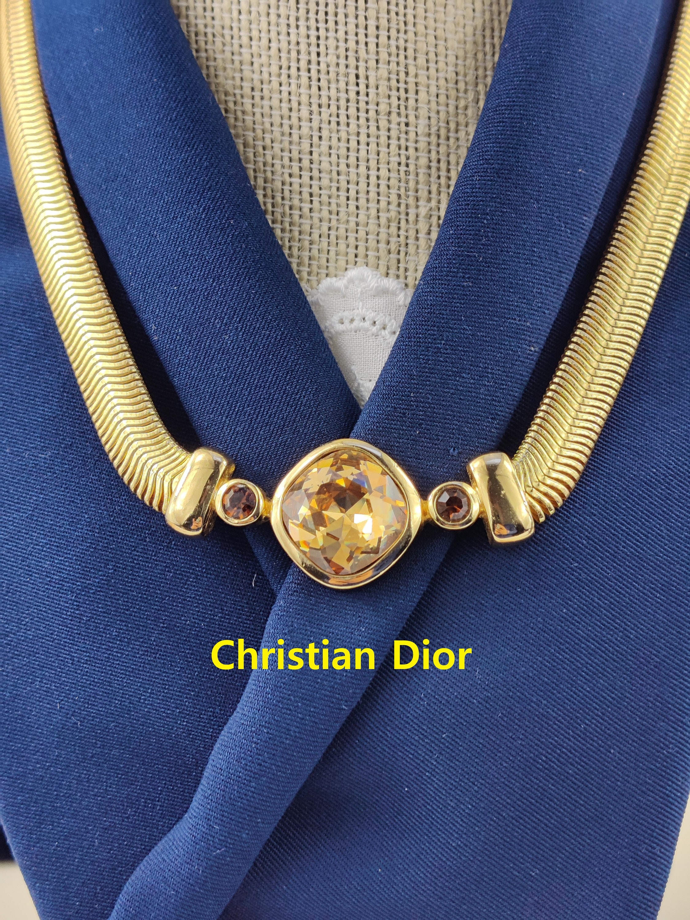 Christian Dior Vintage Jewelry Exceptional Diamante and Pearl Necklace