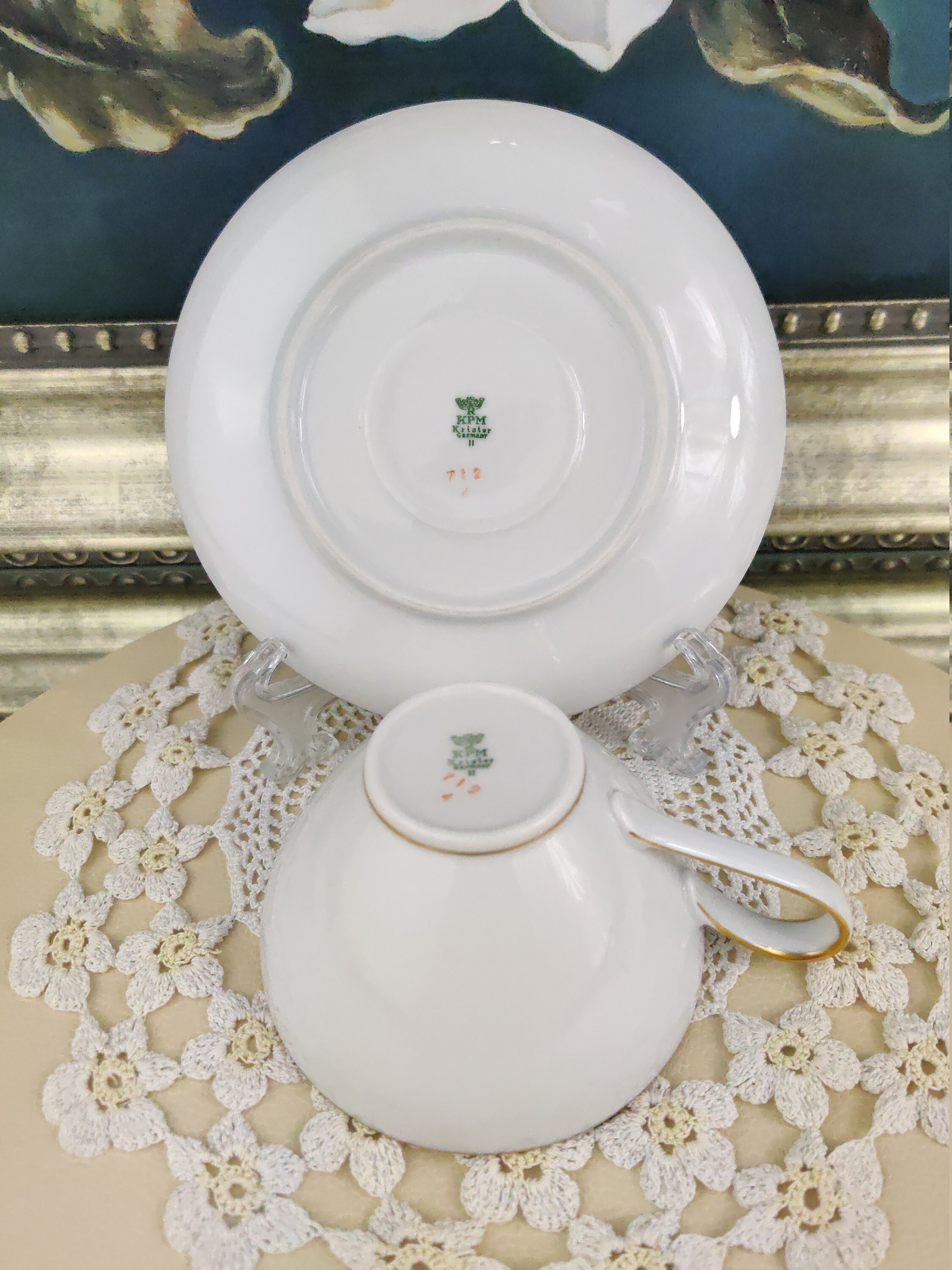 KPM KRISTER GERMANY Vintage Tea Cup And Saucer Set Etsy