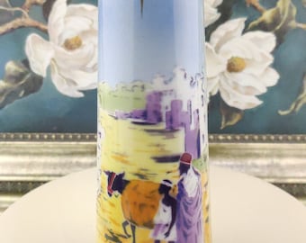 Antike Lunéville Vase: K&G französisches Porzellan, handgemaltes Dekor