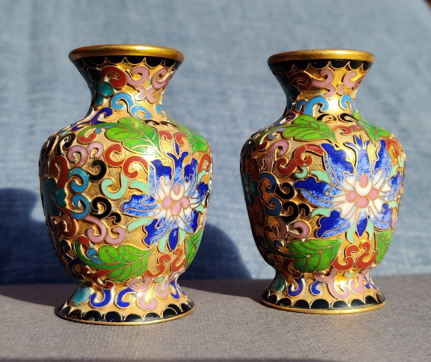 Vintage Authentic Cloisonné Mini Vases Gift Etsy