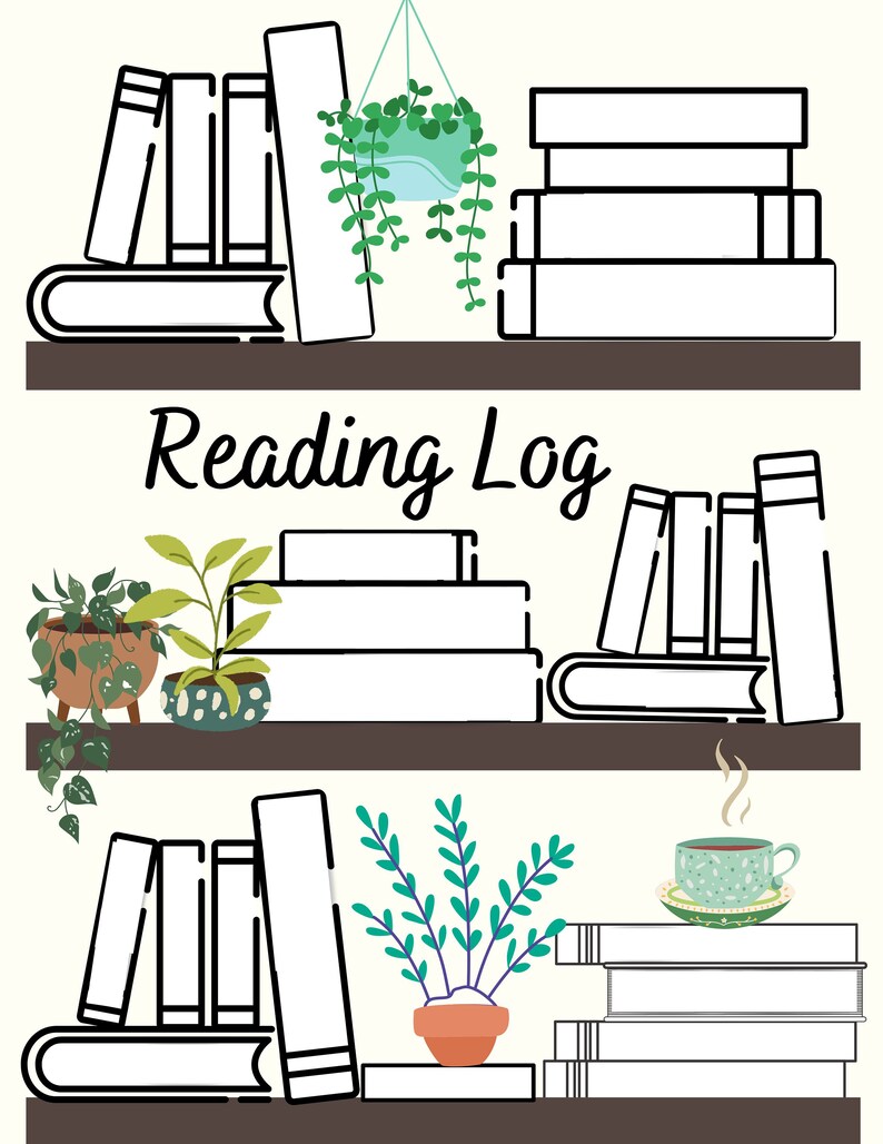 Reading Log Printable, Fill in Bookshelf, Bookshelf, Book Tracker, Books I've Read, Planner
