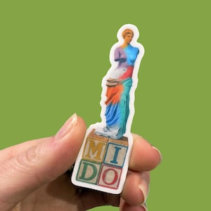 Venus de Mido sticker, waterbestendig, Venus in Playdoh sticker, Venus de Milo sticker, leuk-uniek cadeau, Ben Steele kunst, collega cadeau