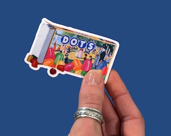 Seurat&#39;s Dots Sticker, Water Resistant, Pointillism Sticker, Candy Box Artwork, Fun-Unique Gift, Ben Steele Art, Coworker gift