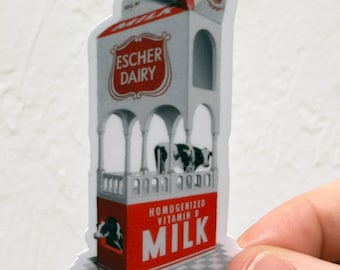 Escher Dairy sticker, Art History Sticker, MC Escher Parody, Fun-Unique Gift, Ben Steele Art, Coworker gift