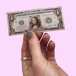 Monatlicher Aufkleber, wasserfest, Kunstgeldaufkleber, Kunstparodieaufkleber, Spaß und einzigartiges Geschenk, Mona Lisa, Mitarbeitergeschenk, Kunstkuratigkeit