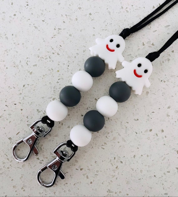 Halloween Lanyard Ghost Lanyard Teacher Lanyard Silicone Etsy
