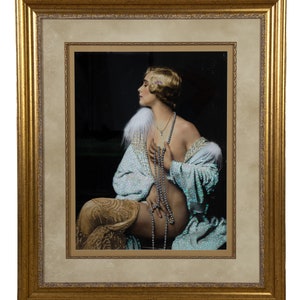 1920&#39;s Era Ziegfeld Follies Star Muriel Finley Fine Art Hand Embellished Photo
