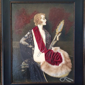 1920&#39;s Era Ziegfeld Follies Star Muriel Finley Hand Embellished Photo