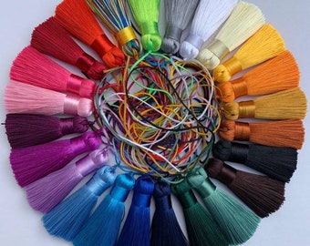 6Pcs Silky 120mm Tassel Cardmaking Bookmark Craft DIY Jewelry Making Pendant