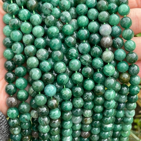 Green Mica beads, High Quality Green Mica Beads, gemstone beads, Mala beads, 1 strand 15 inch