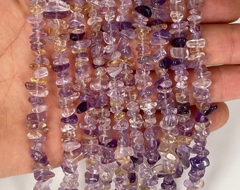 Ametrine Chip Beads: Gemstone Jewelry Making, 32 Inch Strand