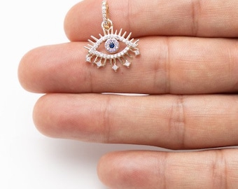 14k vergulde boze oog-bedelhanger