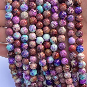 Sea sediment jasper beads, gemstone beads, beads, round beads, mala beads,  1 strand 15&quot;, 6mm, 8mm, bracelet beads