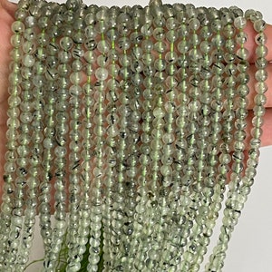 Small Round Prehnite beads, Small Gemstone Beads, 2mm, 3mm, 4mm prehnite beads, 1 strand 15”