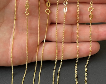 925 sterling zilveren gouden ketting, gouden kettingketting, 40cm 45cm ketting, hartketting, sierlijke ketting, gelaagdheid ketting, satellietketting,