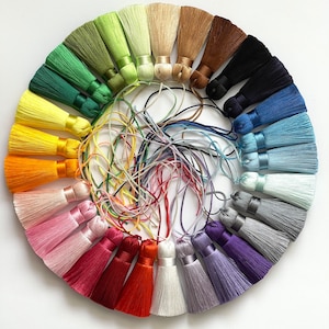 silky thread Tassels, Mala Tassels, jewellery tassels, 5cm silky tassels, tassels, 1 tassel, Artificial Silk
